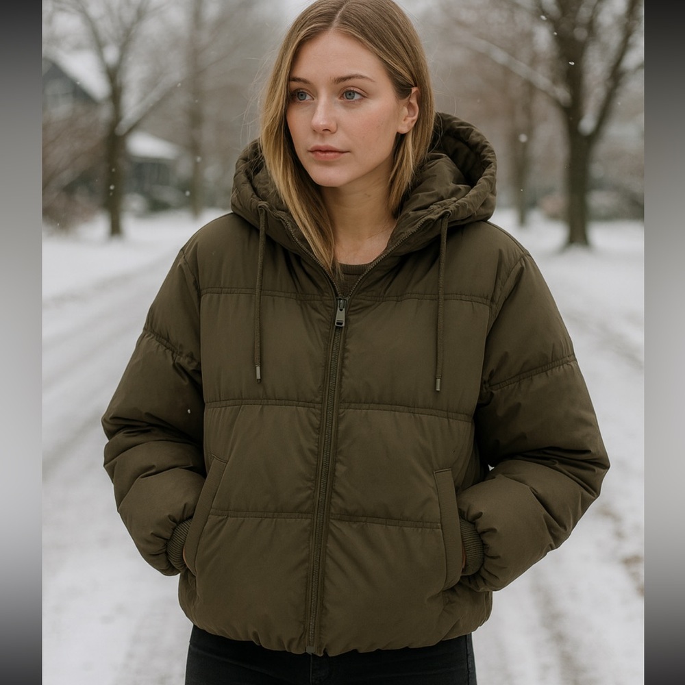 Zara Khaki Green Outerwear